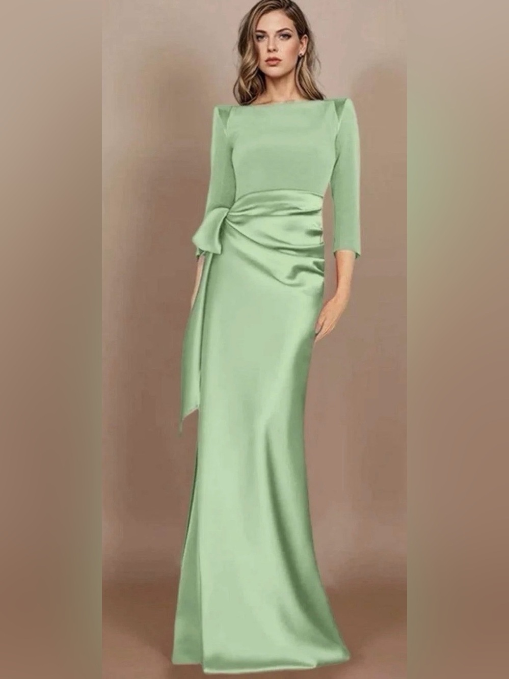 Cocomelody Sheath Scoop 3/4 Length Sleeves Floor Length Mother Dress Size 10 NWT